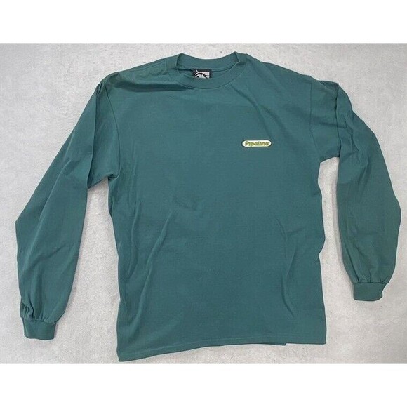 Pipeline Men Shirt Size Large Green USA Made Surf Vintage Long Sleeve - Picture 2 of 8